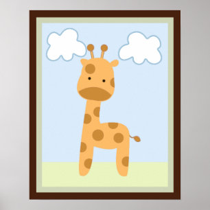 Poster Safari Jungle Giraffe Mur Art Poster/Imprimer