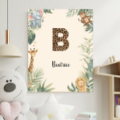 Poster Safari Jungle Personalized Name Monogram B Nursery