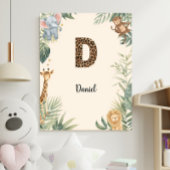 Poster Safari Jungle Personalized Name Monogram D Nursery