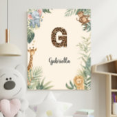 Poster Safari Jungle Personalized Name Monogram G Nursery