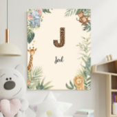 Poster Safari Jungle Personalized Name Monogram J Nursery