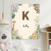 Poster Safari Jungle Personalized Name Monogram K Nursery