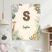 Poster Safari Jungle Personalized Name Monogram S Nursery