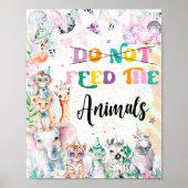 Poster Safari ne nourrit pas les animaux fête d'anniversa (Devant)