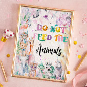 Poster Safari ne nourrit pas les animaux fête d'anniversa