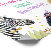 Poster Safari Party Animaux Fille sauvage Bienvenue (Coin)