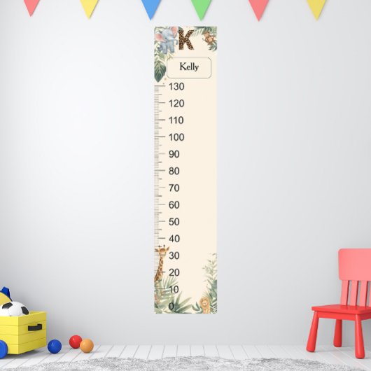 Poster Safari Personalized Name Monogram K Growth Chart