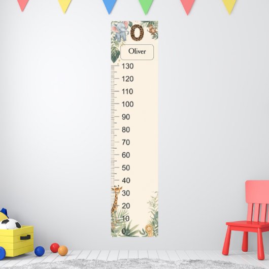 Poster Safari Personalized Name Monogram O Growth Chart