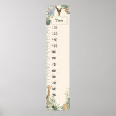 Poster Safari Personalized Name Monogram Y Growth Chart (Devant)