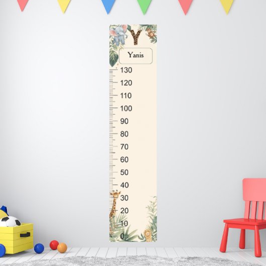 Poster Safari Personalized Name Monogram Y Growth Chart