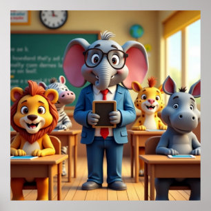 Poster Safari - Retour à l'école