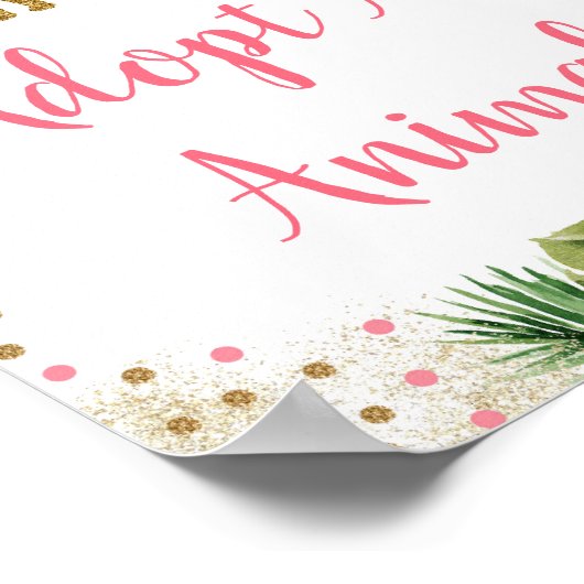 Poster Safari Rose & Or Adopter Un Signe D'Anniversaire A (Coin)