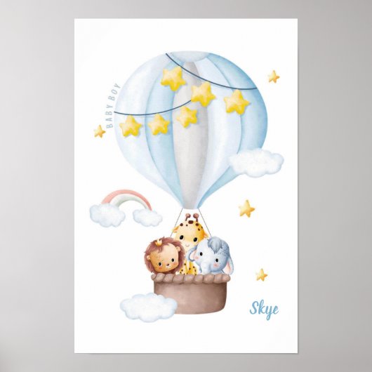 Poster Safari Sky Dreamers personnalisable (Devant)