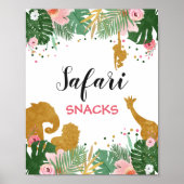 Poster Safari snacks Sign Zoo Jungle Décor de table (Devant)