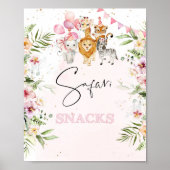 Poster Safari snacks table d'anniversaire (Devant)