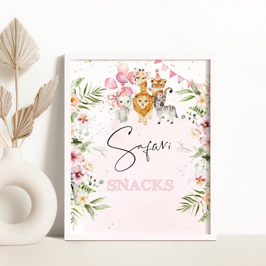 Poster Safari snacks table d'anniversaire