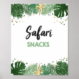 Poster Safari Snacks Tropical Safari Boy Signal d'anniver