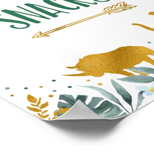 Poster Safari Snacks Verdure or Signal d'anniversaire (Coin)