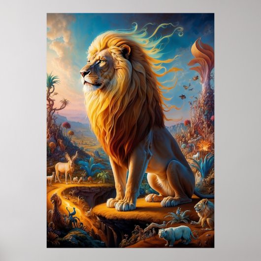 Poster Safari Surreal Lion (Devant)