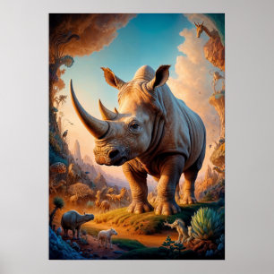 Poster Safari Surreal Rhino