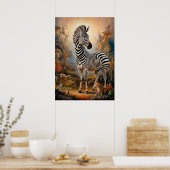 Poster Safari Surreal Zebra (Cuisine)
