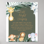 Poster Safari Thème Late Night Diaper Dit (Devant)