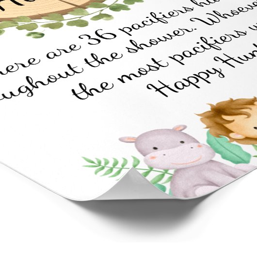 Poster Safari Thème Pacifier Chasse (Coin)