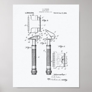 Poster Safety Razor 1920 Patent Art - Livre blanc