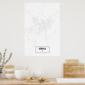 Poster Säffle, Suède (noir sur blanc) (Cuisine)