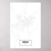 Poster Säffle, Suède (noir sur blanc) (Devant)