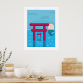 Poster Saga Ouo Shrine, Japonais Travel Wall Art (Cuisine)