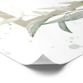 Poster Sage bleu vif verdure accueil mariage (Coin)