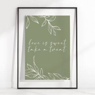 Poster Sage Boho Fleur Mariage L'Amour Est Doux