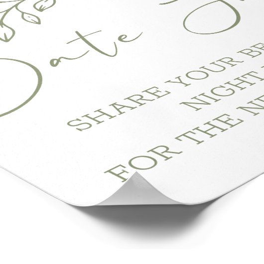 Poster Sage Boho Fleurs Date Nuit (Coin)