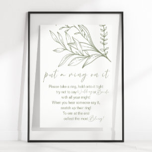 Poster Sage Boho Fleurs Poser Une Bague Sur Le Jeu