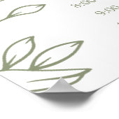Poster Sage Boho Flower Programme de mariage simple Calen (Coin)