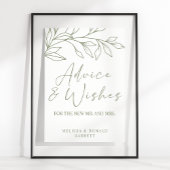 Poster Sage Boho Flower Simple Mariage Conseils et souhai