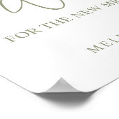 Poster Sage Boho Flower Simple Mariage Conseils et souhai (Coin)