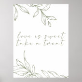 Poster Sage Boho Flower Simple Mariage L'amour est doux (Devant)