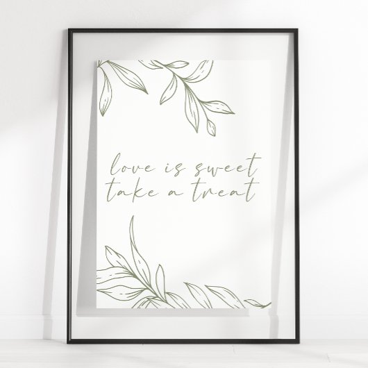Poster Sage Boho Flower Simple Mariage L'amour est doux