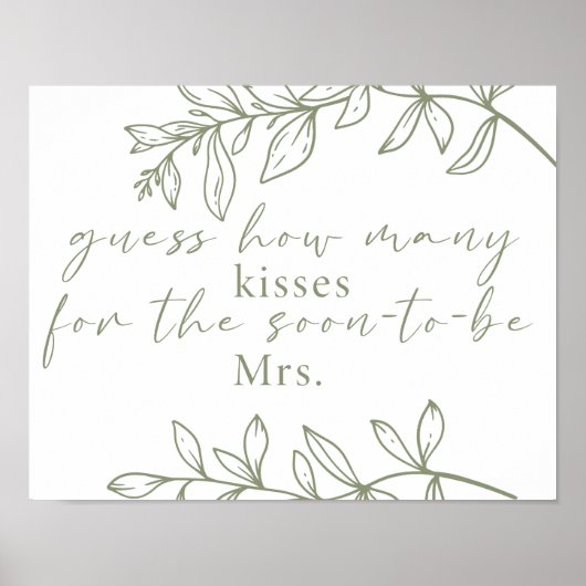 Poster Sage Boho Flowers Devinez Combien De Baisers Jeu P (Devant)