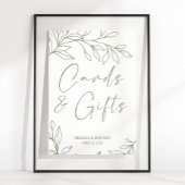 Poster Sage Boho Flowers Simple Mariage Carte & Cadeaux P