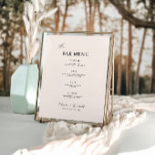 Poster Sage Boho Mariage Bar Menu Signer Modèle