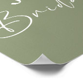 Poster Sage BohoFlowers Élégante Fête des mariées Poste (Coin)