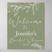 Poster Sage BohoFlowers Élégante Fête des mariées Poste (Devant)