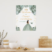 Poster Sage Brunette Hair Princesse Anniversaire Bienvenu (Cuisine)