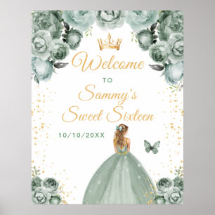 Poster Sage Cheveux Blonds Princesse Sweet Seize Bienvenu