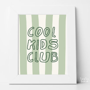 Poster Sage Crème Rayé Rétro Club des Enfants Sage Crèche
