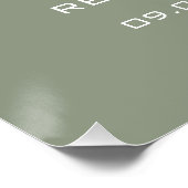 Poster Sage Élégant la Nuit Avant le Dîner de Répétition (Coin)