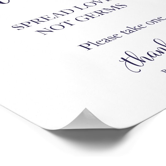 Poster Sage et Sanitize Étaler Lover Pas Germes Signaler (Coin)